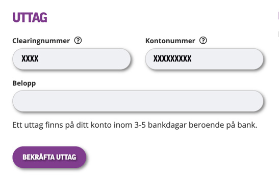 Så här tar du ut pengar från ditt spelkonto på bingolotto.se