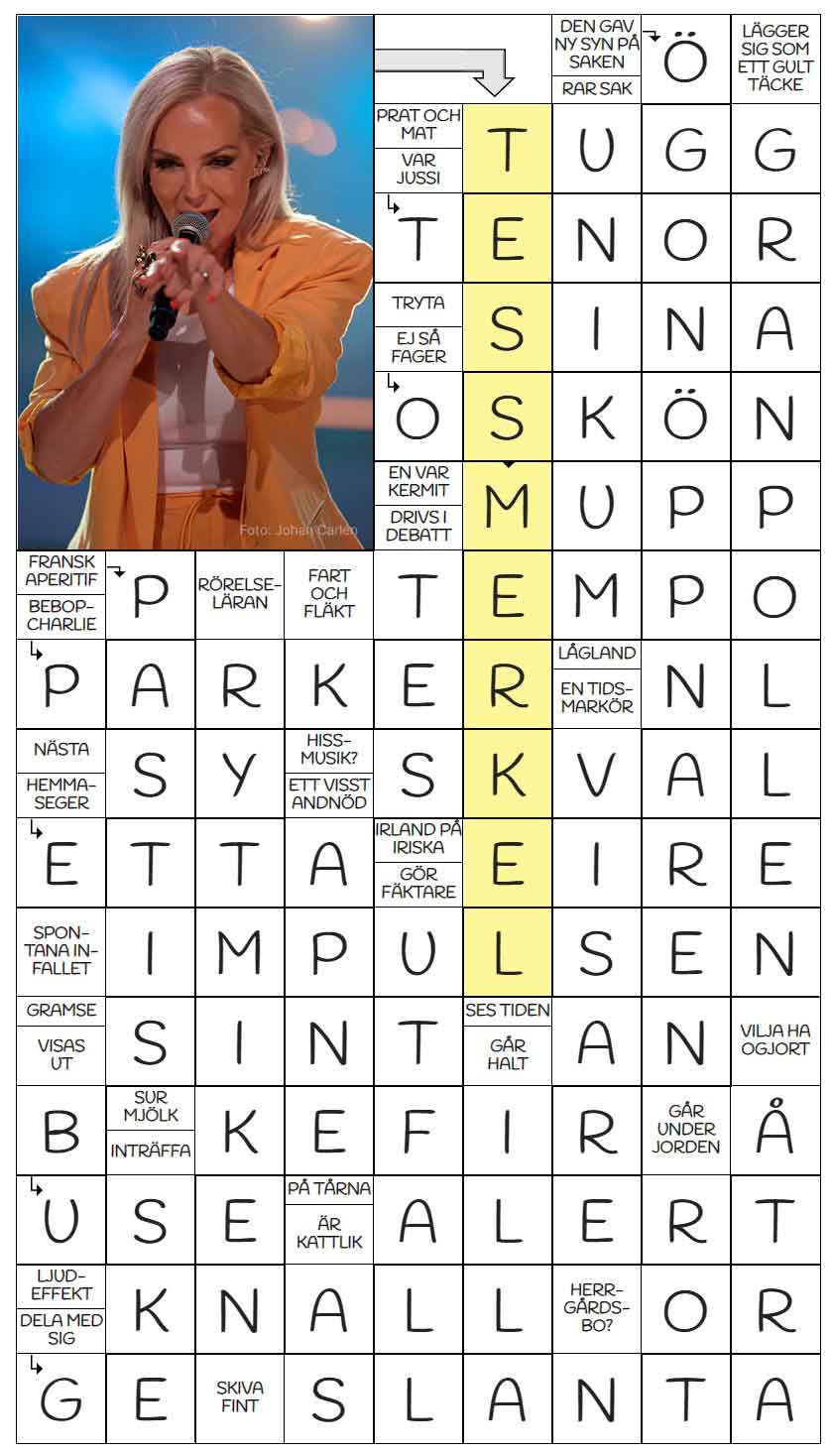 Facit på lilla musikkrysset 