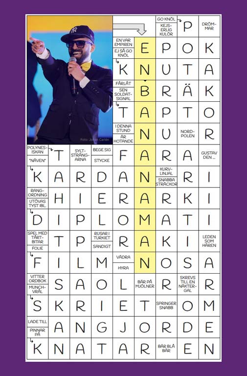 Facit på lilla krysset på Bingolottos kluringar
