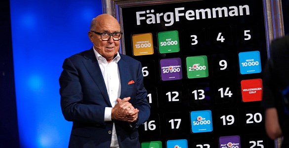 Ingvar Oldsberg framför FärgFemman i BingoLotto