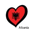 Hjärtformad flagga i Albaniens färger.