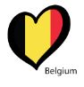 Hjärtformad flagga i Belgiens färger.