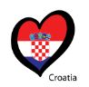 Hjärtformad flagga i Kroatiens färger.