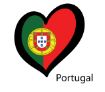 Hjärtformad flagga i Portugals färger.