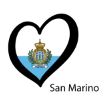 Hjärtformad flagga i San Marinos färger.