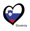 Hjärtformad flagga i Sloveniens färger.
