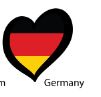 Hjärtformad flagga i Tysklands färger.