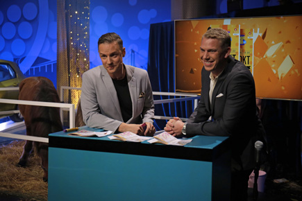 BingoLotto Express programledare André Nylén och Stefan Odelberg i BingoLottos studio