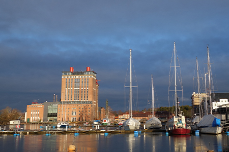 Hamnen och spahotellet The Steam Hotel i Västerås