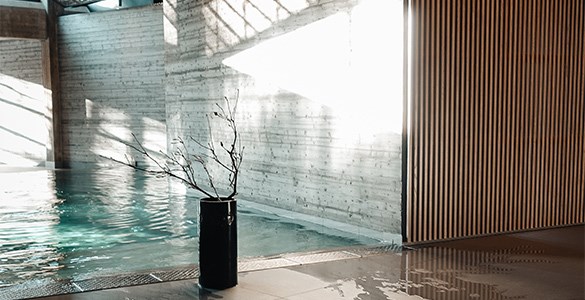 Pool på spahotellet Yasuragi utanför Stockholm 