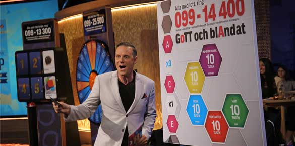 Stefan Odelberg i spelmomentet Gott och Blandat i programmet BingoLotto