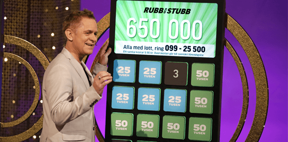 Rickard Olsson i BingoLottos spelmoment Rubb och Stubb 